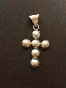 Cruz de bola de plata esterlina Taxco - Imagen 1 de 3