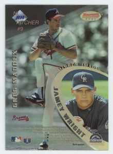 1996 Bowman's Best Mirror Image Atomic Refractor Greg Maddux/Jamey Wright/Mike - Picture 1 of 2