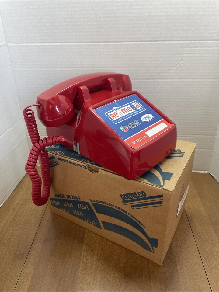 Cortelco 250047-VBA-20M Red Desk Telephone Removed Numpad Unused Open Box - Image 1 of 4