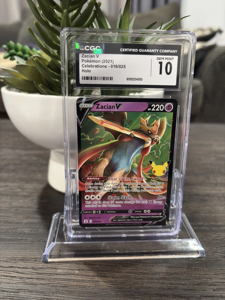 Zacian V - CGC 10 GEM MINT– PERFECT CELEBRATIONS HIT  - Image 1 of 3