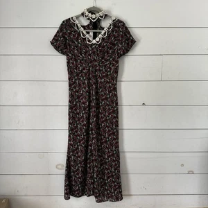 Vintage Jessica McClintock Gunne Sax Dress Choker Neck Floral Cottage Size 9/10 - Picture 1 of 18