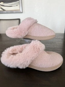 Isotoner Women’s Classic Comfort Hoodback Slippers Size L 7.5-8 Rose Pink - Picture 1 of 5
