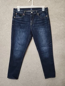 Gap Best Girlfriend Jeans Damen 31 blau dunkle Waschung Stretch - Bild 1 von 9