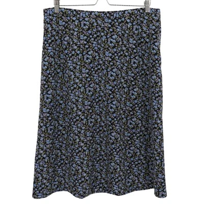 Villager Liz Claiborne Mujer 18W Azul Flor Floral Falda Fluida Cottagecore Años 90 Foto 1 de 4