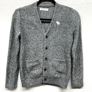 ABERCROMBIE KIDS maglione bambina 11/12 maglia bottoni cardigan tasche grigio predisposto - Foto 1 di 13