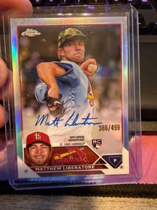 2023 Topps Chrome Baseball #RAMLI Matthew Liberatore /499 Refractor Auto RC - Picture 1 of 2