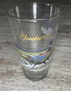Birra Budweiser vintage 1999 pinta bordo oro vetro serie fagiano fagiano - Foto 1 di 8