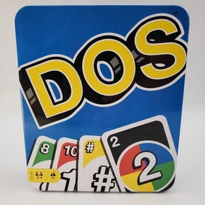 Mattel DOS Card Game Makers of UNO Family Game Metal Case All Cards & Instruct - Picture 1 of 3