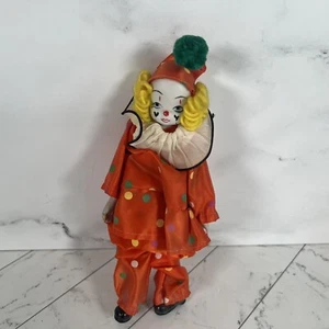 Muñeca Payaso De Colección Porcelana Naranja Lunares H2O Especialidades Brazos Flexibles Piernas - Imagen 1 de 3