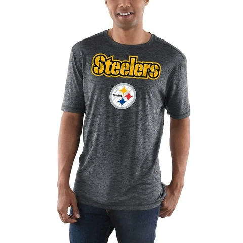 Pittsburgh Steelers Majestic Charcoal Pro Grade Short Sleeve Shirt Cover