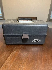 Vintage Old Pal Plastic Tackle Box Black 2 Trays - Picture 1 of 9