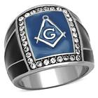RING MASONIC High polished Stainless Steel Ring with Top Grade Crystals TK1612