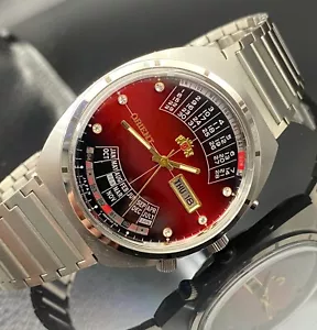 Vintage Uhr Orient College Perpetual Multi Year Calendar Automatikuhr Japan Rot - Bild 1 von 8