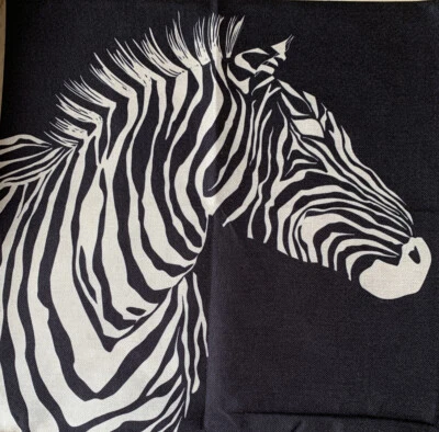 Two Zebra Head Approximately 18” X 18” Pillow Covers ~ New - Image 1 of 4