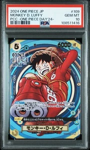 ④ 2024 One Piece Day Japanese PCC #109 Monkey D. Luffy PSA 10 GEM MINT Promo - Picture 1 of 4
