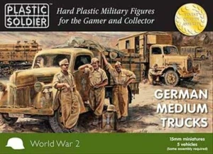 Plastic Soldier WW2V15026 German Medium Trucks 5 Models Plastic Kit 15mm Scale t - Picture 1 of 8