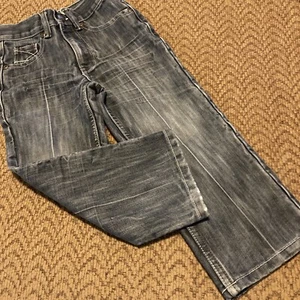 BOYS Vtg Fubu Y2K collection light denim jeans Sz 4 Pants Wide legs 5 pockets - Picture 1 of 5