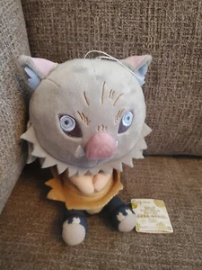 Demon Slayer Kimetsu No Yaiba Hashibira Inosuke Boar Mask Plush Doll 9” Bandai - Picture 1 of 5