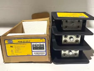 Ilsco PDB-22-2/0-3, 3 polos, 14 a 2/0 primario/secundario, bloque de distribución NUEVO - Imagen 1 de 7