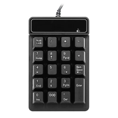 Mechanical feel Keyboard 19 Keys Waterproof USB Wired Numeric Keypad for Laptop - Image 1 of 4
