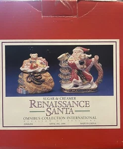 Vintage Christmas FITZ & FLOYD Omnibus Renaissance Santa Sugar Creamer Set - Picture 1 of 6
