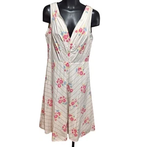 Vintage 1970s Jonathan Martin Floral Midi Dress Women’s 10 Sleeveless V-Neck - Bild 1 von 12