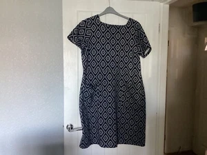 Womens Next Dress Navy and Grey size 20 VGC - Picture 1 of 1