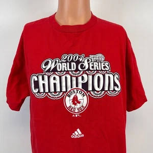 Adidas Boston Red Sox 2004 World Series Champions T Shirt Vtg MLB Baseball L - Picture 1 of 6