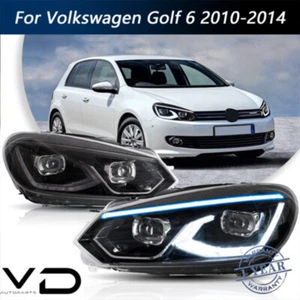 For 2010-2014 Golf MK6 VLAND LED Headlights w/Startup Animation Pair Front Lamps - Picture 1 of 16