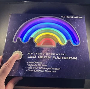 EZ-Illuminations Battery Operated Multicolor LED Neon-Style Rainbow Light, with - Picture 1 of 4