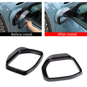 Carbon Fiber ABS Rearview Side Mirror Eyebrow Cover Trim For Ford Maverick 2022+