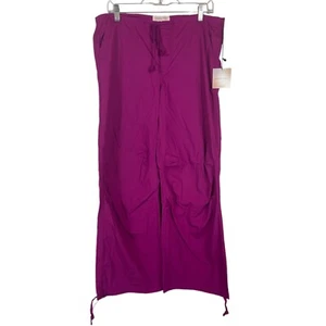 Happily Grey Womens Parachute Pant Size Small Magenta Pull On Drawstring - Picture 1 of 9
