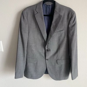 Mens 42R Saks Fifth Avenue Ford SPJ Suit Blazer Grey Mini Dots 100% Wool - Picture 1 of 16