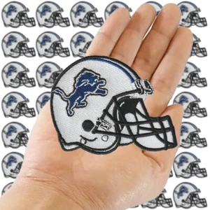 Wholesale MI Detroit Lions Football Helmet Logo Size 3.2"x2.6" Sew Iron on Patch - Picture 1 of 12