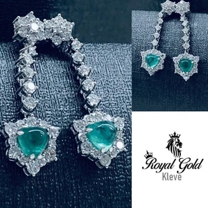 Smaragd & Diamant Ohrhänger in 750'er 18k. Weissgold - Bild 1 von 5