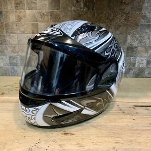HJC Full Face Motorcycle Helmet Black White Tribal Dragon Graphic CL-15 Draco XL - Bild 1 von 24