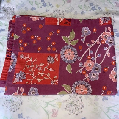 Crate & Barrel Sapporo Red Japanese Design Tablecloth 60x90" - Image 1 of 4