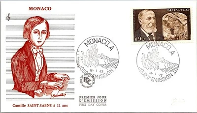 Monaco FDC 1972 SC #819 Camille Saint-Saens - J21111 - Image 1 of 2