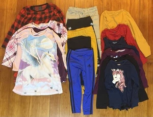 Lot Of 4/5 Girls Mix Pants Shirts Pajamas - Picture 1 of 12