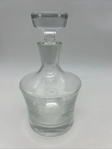 Decantador de vidrio transparente Krosno vintage pesado con tapón - Imagen 1 de 13
