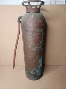 Vintage Pyrene Foam Fire Extinguisher Chrome Empty Four Star Drawn Shell - Picture 1 of 24