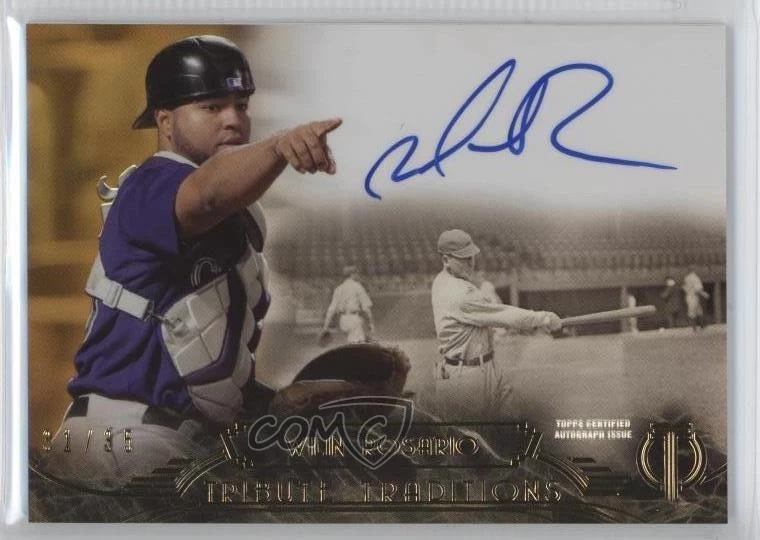 2014 Topps Tribute Traditions Auto Sepia /35 Wilin Rosario #TT-WR Auto - Image 1 of 2