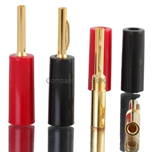 4 Crimp 4 mm Gold Bananenstecker für 3,2 mm Lautsprecherkabel professionelle Qualität - Bild 1 von 7