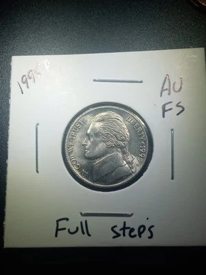 1995-D Jefferson Nickel - Brilliant AU - Full Steps  - Actual coin in photos - Image 1 of 4