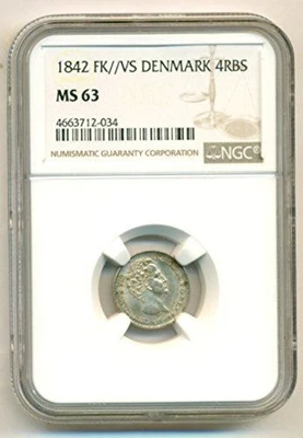 Denmark Silver 1842 FK//VS 4 RBS MS63 NGC - Image 1 of 4
