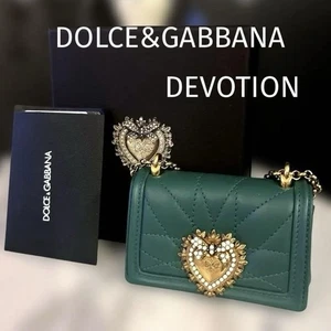 Borsa a tracolla Dolce & Gabbana Devotion borsa a catena festa pelle verde mai usata originale - Foto 1 di 11