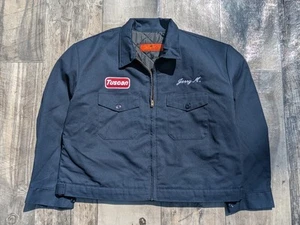Vintage 70s 80s Red Kap Work Ike Mechanic Jacket Quilt Tuscan 2XL USA Navy NOS - Bild 1 von 7