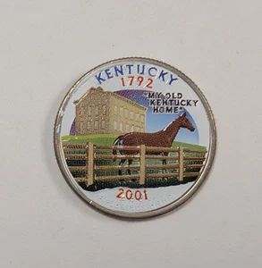 X seltene Original Kentucky professionell farbige unzirkulierte Viertelmünze - Bild 1 von 2