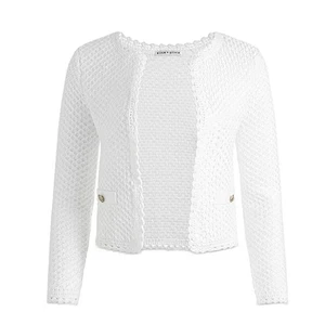 Chaqueta tejida festoneada Alice and Olivia Noella talla mediana nueva con etiquetas - Imagen 1 de 8