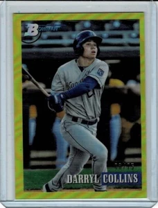2021 Bowman Heritage - Prospects Darryl Collins #117 Yellow Chrome Refractor /75 - Picture 1 of 2